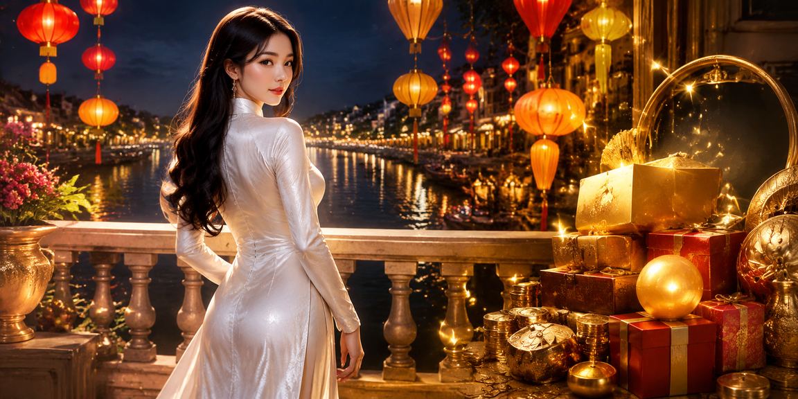 Phụ nữ mặc áo dài Huế bên màn hình cược thể thao – hình ảnh gợi lên văn hóa đặt cược địa phương
